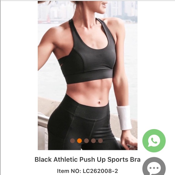 NEW | Black, Strappy, Athletic, Push-Up Sports Bra - Picture 2 of 7